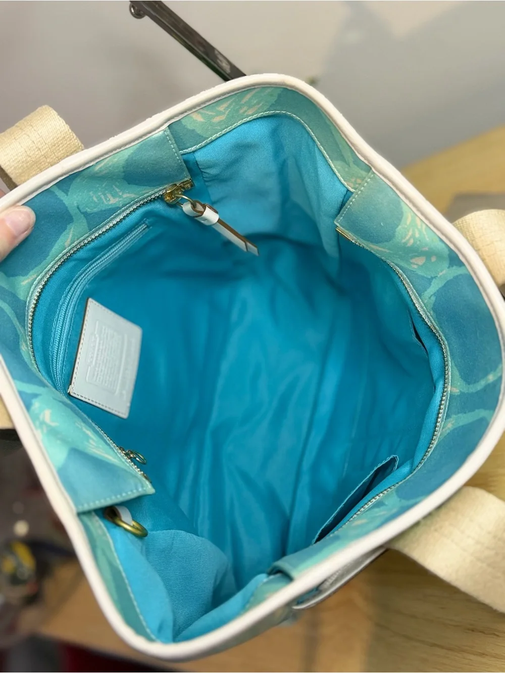 Coach Hampton Scribble Tote Bag in Blue VINTAGE
